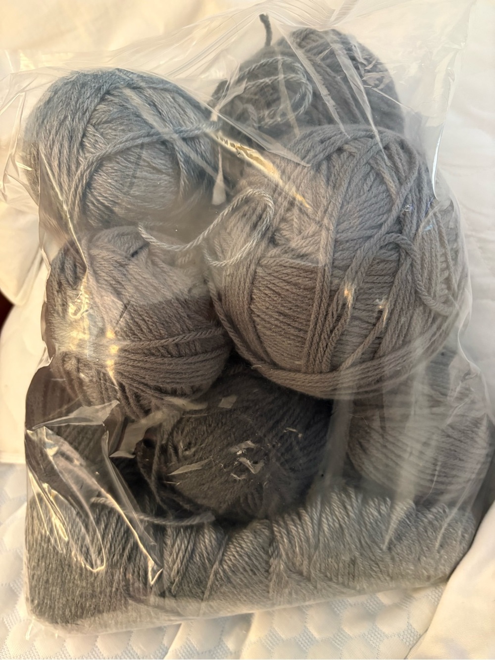 Lot of 9 Grey/Charcoal Yarn Balls and One Skein